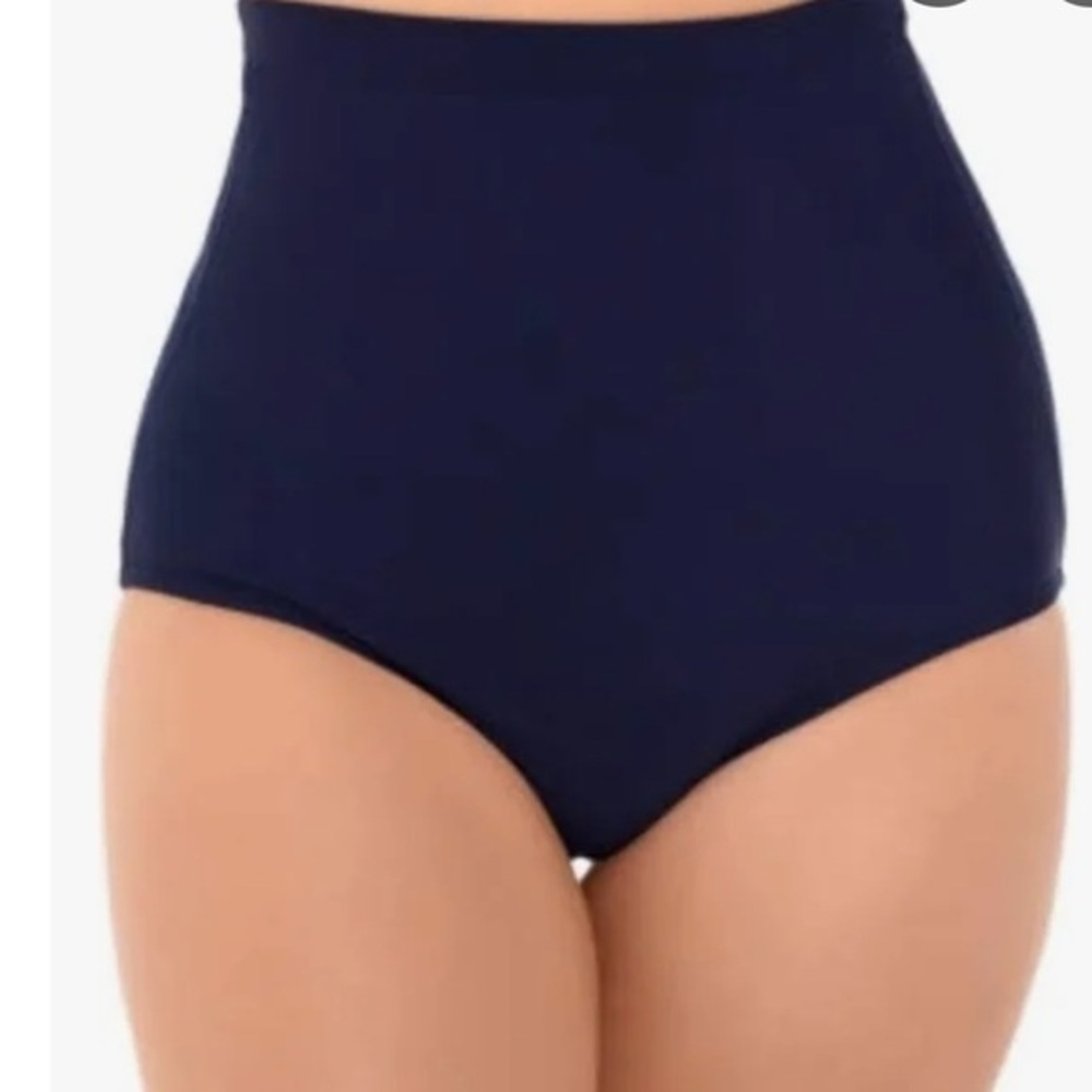 Swim Solutions Women's Navy Ultra High Waisted Swim Bottoms Only NWT 8 #2067